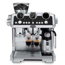德龙（Delonghi）咖啡机 半自动咖啡机 意式家用 一体式感应研磨 智能压粉 全自动奶泡系统 冷萃技术 EC9865.M 银色