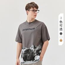 CAT 卡特彼勒 夏季时尚简约百搭休闲全棉户外短袖男士T恤