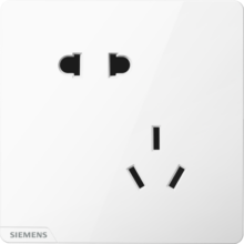 西门子（SIEMENS）开关插座面板 皓彩雅白 无边框 正五孔插座-10只