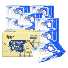 洁柔湿厕纸流氓兔湿巾80片4包便携带盖抽取式卫生湿巾杀菌擦屁屁专用 4包/箱
