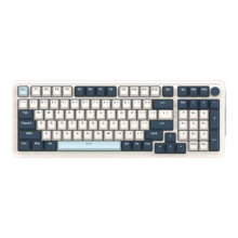 PLUS会员：REDRAGON 红龙 KS99 98键 2.4G蓝牙 多模无线机械键盘 白蓝 龙舞轴 RGB