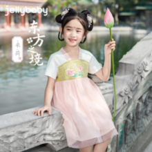 经典国风！jellybaby  杰里贝比 宝宝国风短袖连衣裙