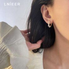 京东百亿补贴：Lnieer 999足银珍珠耳环女耳圈 一对 银色 JD0413-EH