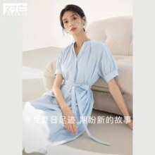 DUIBAI 对白 女士简约纯棉连衣裙 EDQ024L