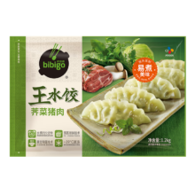 必品阁（bibigo）王水饺 荠菜猪肉1200g 约48只＊3件