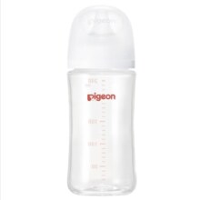 PLUS会员：贝亲Pigeon 宽口径玻璃奶瓶 3代-240mL带L奶嘴