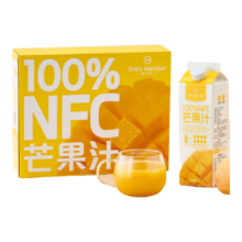 京东百亿补贴：One's Member 1号会员店 NFC芒果汁 1L*4盒 整箱装