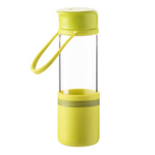 茶花玻璃杯便携茶水分离泡茶杯防烫500ml 【绿色一个】