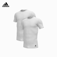 adidas 阿迪达斯 男女同款T恤 修身速干 白色*2 M