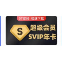 百度网盘超级会员年卡svip会员12个月 极速下载5T大空间 填登录手机号充值