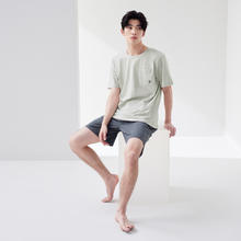88VIP会员：HLA 海澜之家 夏季男士纯棉家居服套装短袖短裤抑菌睡衣