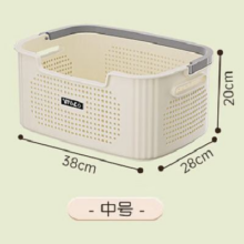 PLUS会员：稻草熊 家用储物收纳筐 中号 28*38*20cm *2件装