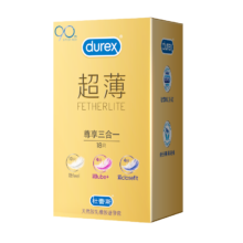 杜蕾斯 避孕套超薄0.01mm无套隐形裸入安全套 超薄三合一18只+超薄2只 *2件