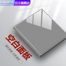 fdd 国际电工 钢化玻璃开关五孔插座面板墙壁86型暗装家用双USB多孔镜面玻 空白面板