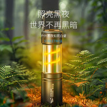 微笑鲨 多功能强光手电筒超亮户外远射露营暖光氛围灯小便携可充电长续航
