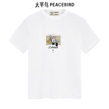 太平鸟男装 白色刺绣T恤  BWCNE2195 L