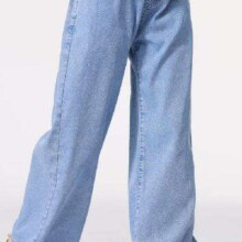 Plus会员：JEANSWEST 真维斯 儿童休闲长裤天丝牛仔阔腿裤