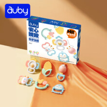 【合20.37元/件】auby 澳贝 新生儿0-1岁抓握训练用品满月礼盒（放心煮牙胶摇铃*6）*3件