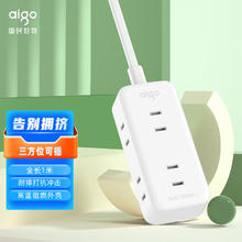 aigo 爱国者 两脚插座双孔插排两口排插 一转6位2孔 AC0600 长1米
