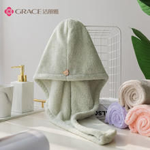 限移动端、京东百亿补贴：GRACE 洁丽雅 干发帽女 吸水柔软加厚速干毛巾包头巾干发巾儿童成人可用 绿色1条