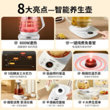 松下（Panasonic）养生壶 家用电热水壶 办公室智能恒温烧水壶 玻璃煮茶壶 花茶炖煮壶一体安全防干烧1.7升容量POH15 梨花白【 1.7L 】800W速热+10大功能
