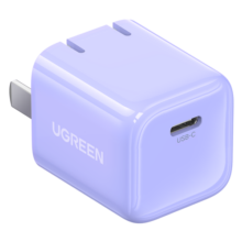 绿联（UGREEN）小金刚苹果充电头iPhone14充电器PD20W快充适用iPhone14ProMax/13Plus/12手机iPad平板Type-C插头 【单头】PD20W充电头丨丁香紫 迷你便携