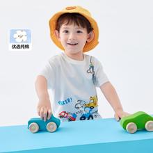 巴拉巴拉 卡通翻翻乐纯棉儿童T恤