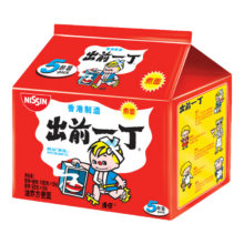 京东百亿补贴、plus会员立减、需首购:出前一丁（NISSIN）日清 进口方便面速食 麻油味 五连包*100g 泡面袋速食煮面