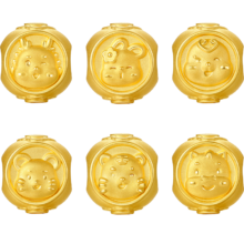 20点、七夕好礼：ZHOU LIU FU 周六福 5D硬金六合吉祥物生肖手绳 约1g
