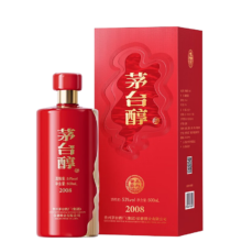 PLUS会员、京东百亿补贴：MOUTAI 茅台 醇 2008 酱香型白酒 53度 500ml 单瓶装