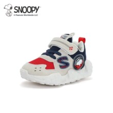 SNOOPY史努比童鞋男童跑步鞋中小童舒适儿童休闲缓震运动鞋 深蓝/米 24码内长约150mm