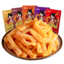 盐津铺子魔芋Q爽素毛肚休闲小零食礼包 混合口味450g 约50小包