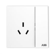 ABB 盈致系列 CA228 16A一开三孔插座 典雅白