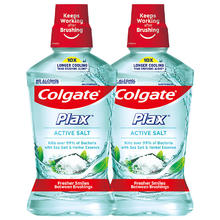 Colgate 高露洁 清新盐爽漱口水500mlx2 清新口气 含漱液无酒精 0酒精