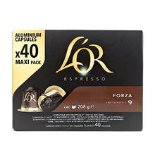 L'OR 法国进口黑咖啡胶囊 强度9- 馥莎 5g*40粒 +赠CARRARO 1927原装进口10粒