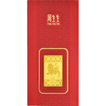 周生生七夕礼物金片 Au999.9黄金压岁钱 十二生肖老虎金饰 91161D定价