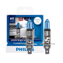 飞利浦（PHILIPS）水晶之光新银战士H1升级型汽车灯泡卤素灯2支装 色温4300K