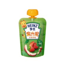 PLUS：亨氏（Heinz）6种口味果汁泥苹果草莓 120g