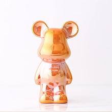 自然之恋 暴力熊陶瓷公仔摆件 橙色 18CM