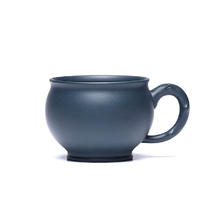 月壶茗清 高档宜兴紫砂品茗杯精品带把主人杯原矿小容量茶杯功夫茶具 绿泥