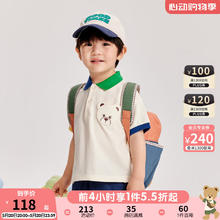Paw in Paw PawinPaw卡通小熊童装2024年夏季男宝短袖翻领短袖T恤上衣