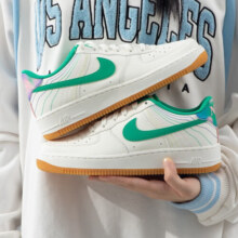 耐克（NIKE）休闲鞋女鞋夏季新款AIR FORCE1 AF1空军一号板鞋 FJ7540-100白绿粉 36