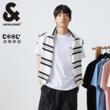 PLUS会员！JACK&JONES 杰克琼斯 夏季万能T恤 本白色A06 224101122