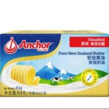 闭眼买：Anchor 安佳 新西兰进口 动物黄油淡味无添加盐454g