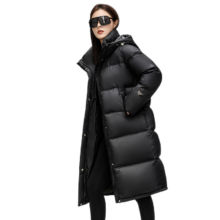 Plus会员：YAYA 鸭鸭 羽绒服 女长款 休闲连帽 加厚保暖外套 XJ （多色可选）