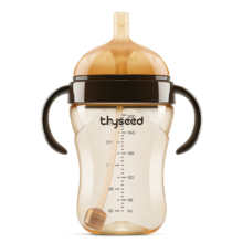 plus会员：thyseed 世喜 吸管奶瓶一岁以上婴儿ppsu2-3岁宝直饮杯 300ml带手柄重力球