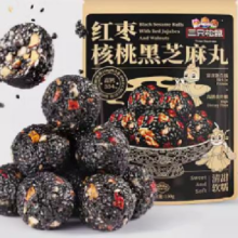88VIP：三只松鼠 早餐核桃红枣黑芝麻丸糕点零食 150g