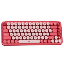 限移动端、京东百亿补贴：logitech 罗技 POP keys 87键 蓝牙双模无线机械键盘 电幻粉 单光