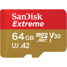 闪迪（SanDisk）64GB TF内存卡 4K高清 A2 V30 U3 至尊极速存储卡 兼容运动相机无人机 读速170MB/s 写速80MB/s
