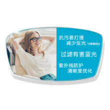 依视路（ESSILOR）睛智轻蓝系列近视镜片1.60特薄非球面镜片【2片装】